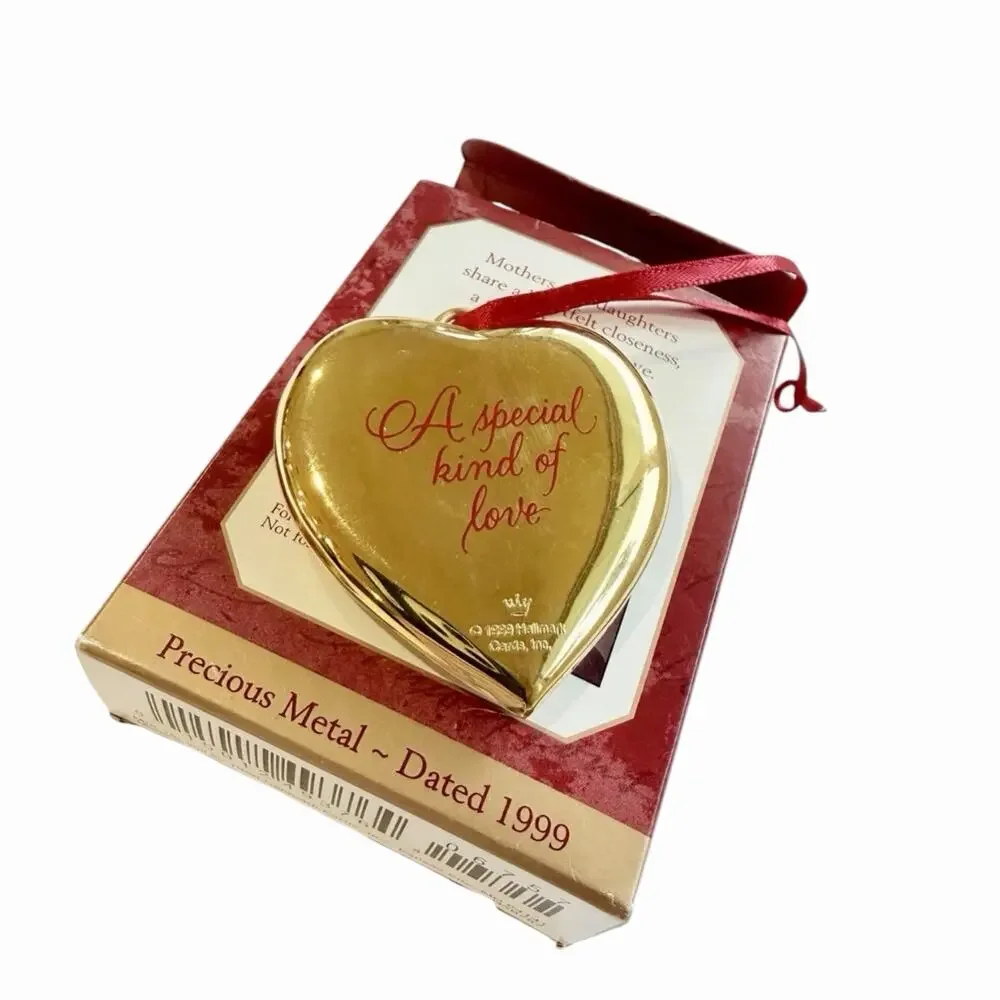 Vintage Hallmark Keepsake Mother and Daughter Heart Christmas Ornament 1999